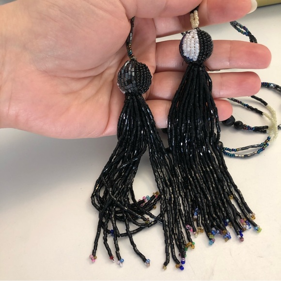 Long beaded Wrap Belt With Tassels - Picture 4 of 5